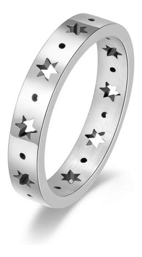 Anillo Pentagrama Estrellitas Acero Inoxidable Unisex