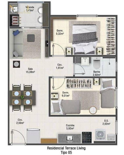 Imagem 25 de 30 de Apartamento Com 2 Dormitórios À Venda, 56 M² Por R$ 300.000,00 - Aviação - Praia Grande/sp - Ap5015