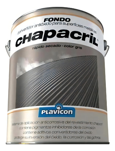 Fondo Convertidor Antioxido Metalicas Chapacril Gris 1 L Mm