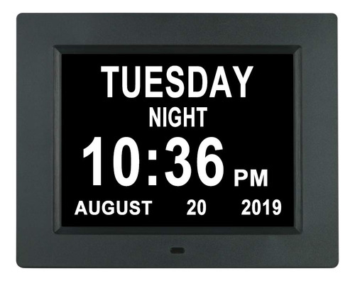 Aowasi Reloj Digital Con Calendario De Dia Sin Abreviaturas,