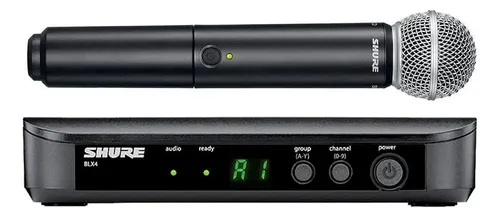 Microfone Shure Receptor Sem Fio Bastao Mao Blx24br/sm58-m15 cor ...