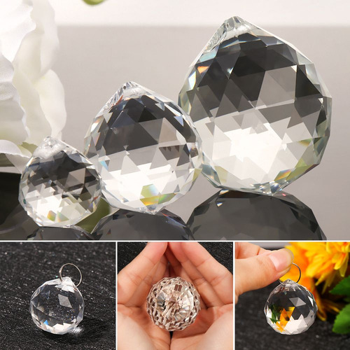 Colgante Transparente Con Forma De Bola De Cristal Arte Par