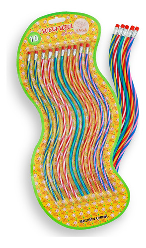 Lápiz Flexible Retorcido Con Goma Set 10 Piezas