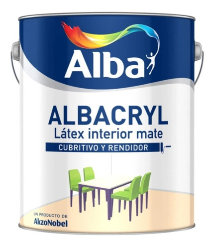 Albacryl Interior Blanco Mate 4 Lt + Lija