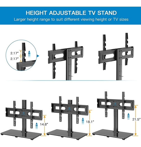 Perlesmith Universal De Tv Soporte De Mesa De Tv Base Para T