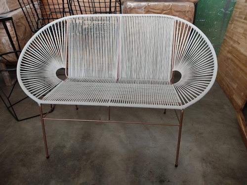 Sofá O Silla Doble En Mimbre Plástico O Sintético