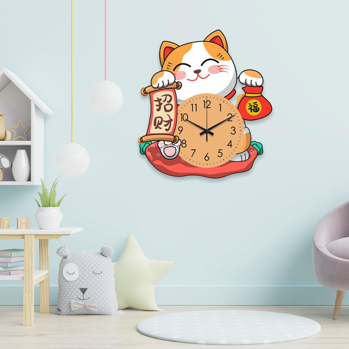 Reloj De Pared Con Diseño De Gato De La , Bonito Reloj S