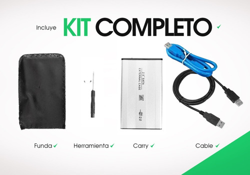 Imagen 6 de 10 de Carry Carrier Disk Sata Case Disco Rigido 2.5 + Usb Doble