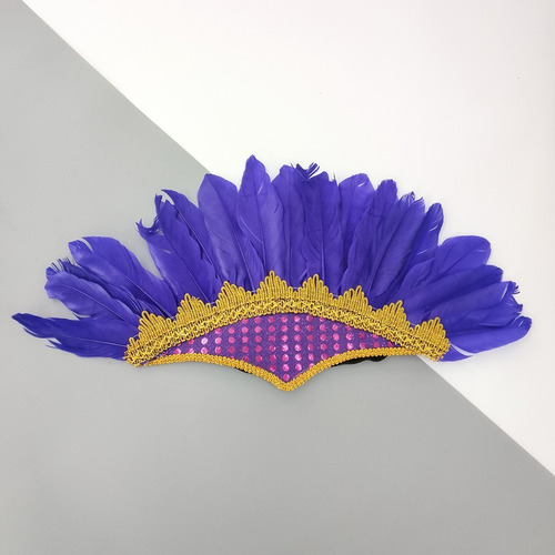 Disfraz De Carnaval De Plumas Con Forma De Tocado Ajustable