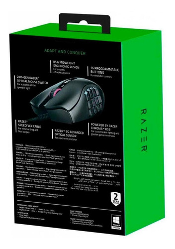 Mouse Gamer Razer Naga X 18000dpi 16 Botões Switch Optico