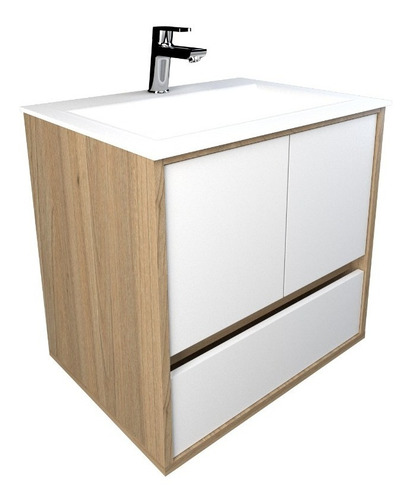 Imagen 7 de 9 de Vanitory Flotante Colgante Minimalista Mueble Baño C/ Mesada