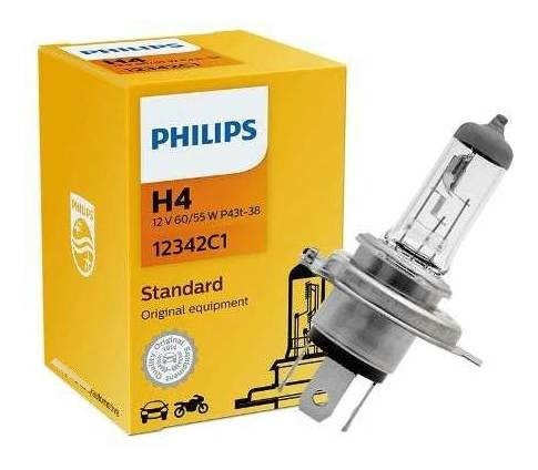 Lampada Farol H4 Philips 60/55w Motos Honda Yamaha Bmw Trium