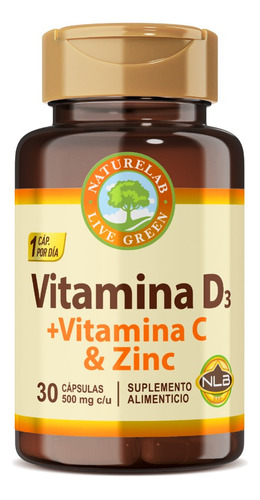 Vitamina D3 + Vitamina C & Zinc 400 Iu 30 Cápsulas Naturelab Sabor Sin sabor