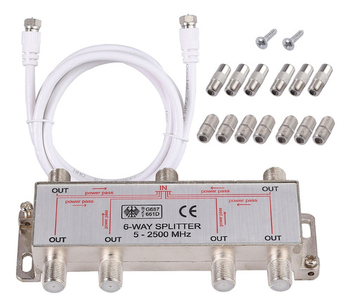 Proster Coaxial Cable Divisor De 6 Vías Moca 5-2500 Mhz