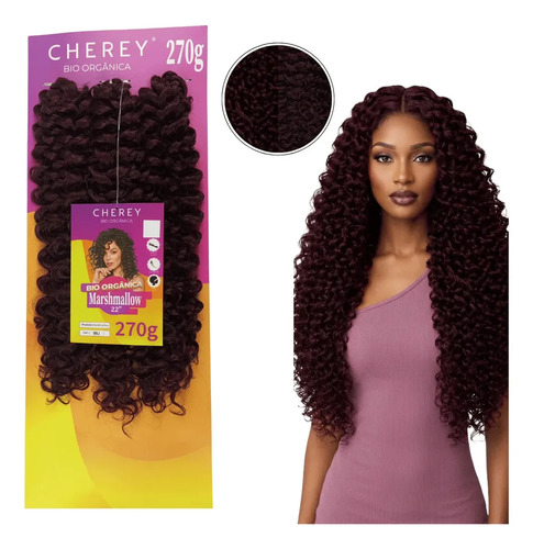 Cabelo Bio Orgânico Marshmallow 270 Gramas Crochet Braids Marsala 99j