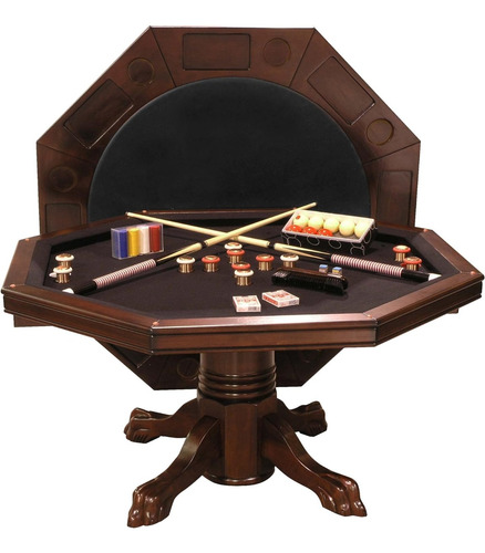 Mesa De Billar Combinada, Signature Mahogany; Caoba