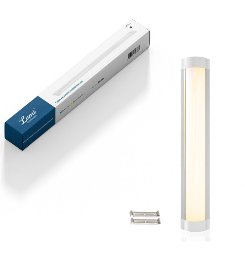 Kit 6 Luminaria Tubular Sobrepor Super Led 20w Linear 60cm Bivolt Branco Quente Lumi 1ª Linha