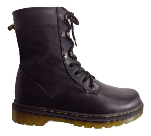 Bota Tipo Doc Martens Cuero Y Textil