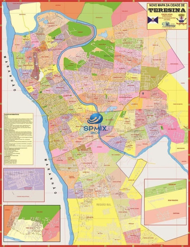 Mapa Político Rodoviário Da Cidade De Teresina 120 X 90 Cm