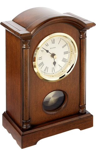 Bulova Dalton - Reloj De Péndulo Para Mesa O Chimenea Blanco