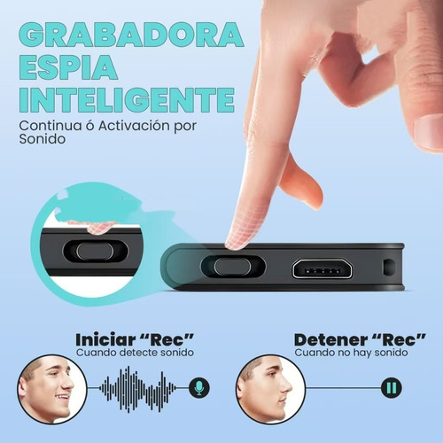 Grabadora Voz Mini Grabadora Espia Sensor Sonido (8gb)