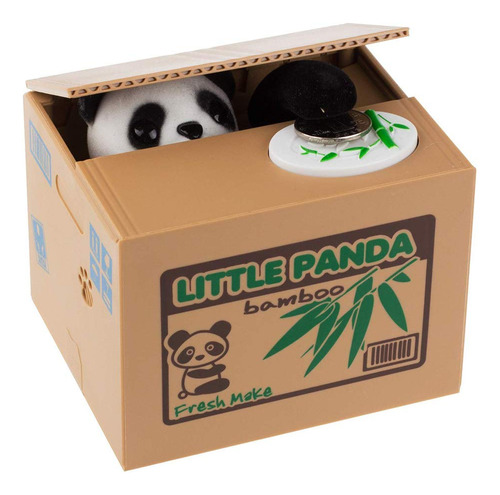 Caja De Panda Robando Monedas, Alcancía, Oso Panda, Habla In