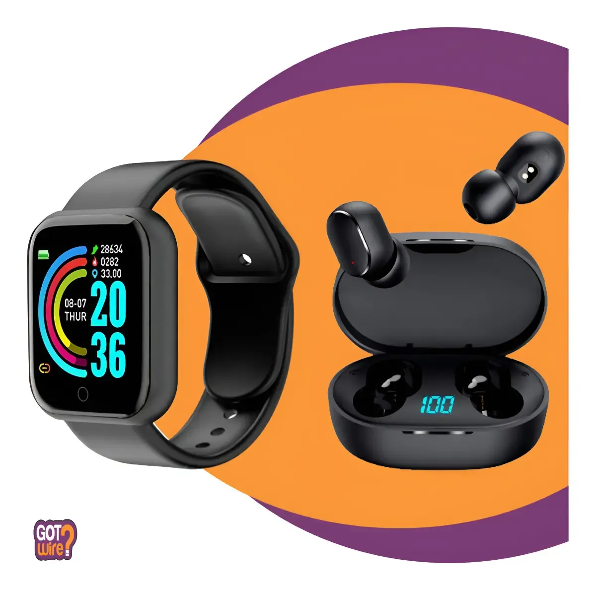 Relógio Digital Smartwatch Gotwire? Pro Com Fone De Ouvido Bluetooth Para Android E Ios Preto Liso