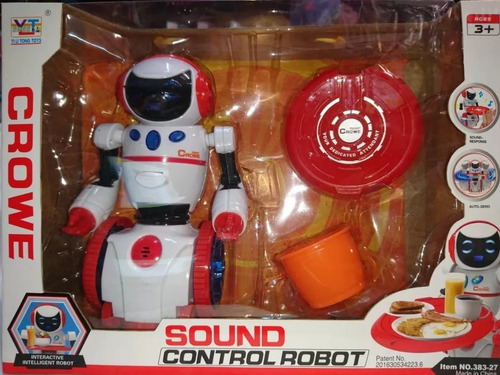 Robot Animado ´´ Crowe´´ Service Sound Control Color rojo con blanco Personaje Robot Crowe