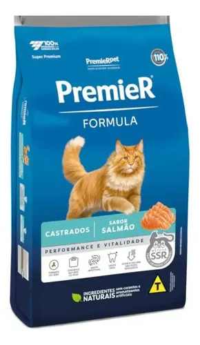 Ração Seca PremieRpet Formula para Gatos Castrados Adultos Salmão 1.5kg
