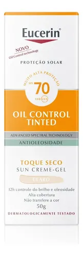 Eucerin Protetor Solar Facial Oil Control Cor Clara Fps 70 - foto 1