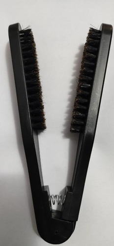 Cepillo Pinza Tensor Auxiliar Para Alaciar Planchar Cabello Color Negro