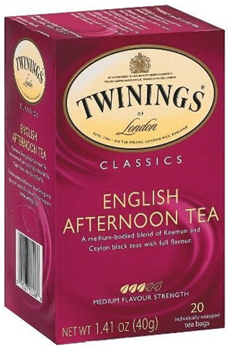 Té Negro Twinings English Afternoon Ligeramente Dulce 20 Bol