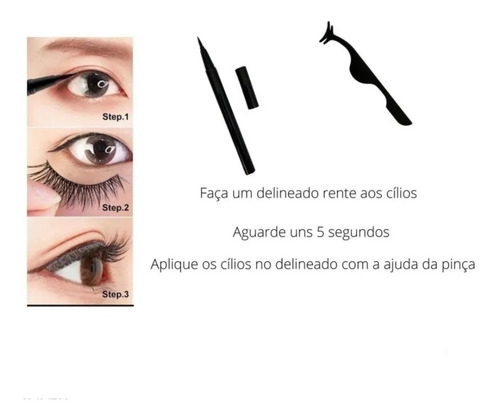 Imagem 5 de 8 de 5 Cílios Postiços Magnéticos Volume S/ Cola Envio Imediato