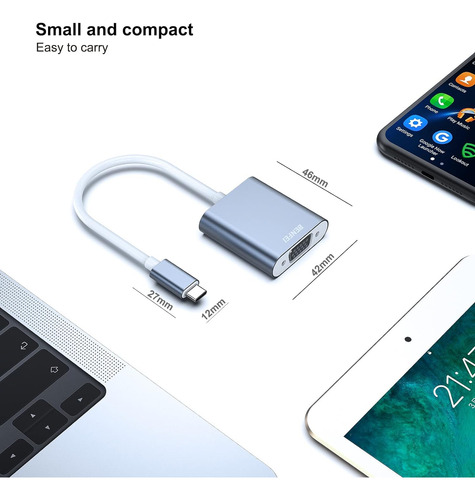 Benfei Adaptador Usb C A Vga, Adaptador Thunderbolt 3/4 A...
