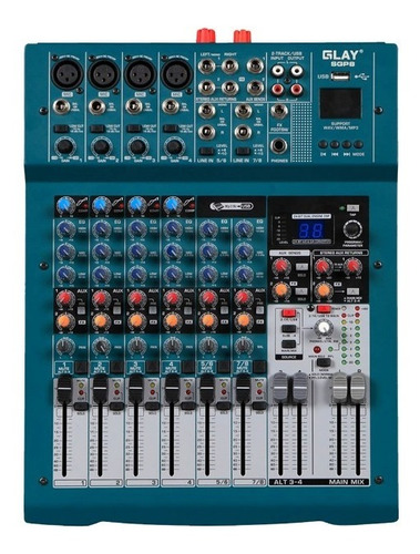 Venetian Audio Sgp8 Consola Potenciada 8 Canales 500w Mixer