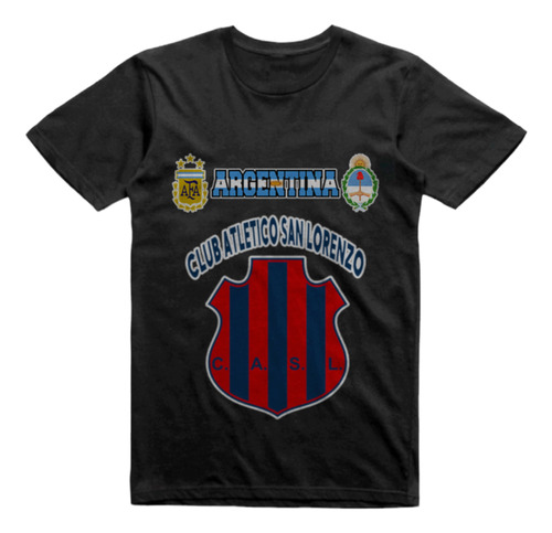 Remera Algodon Negra San Lorenzo De Cordoba