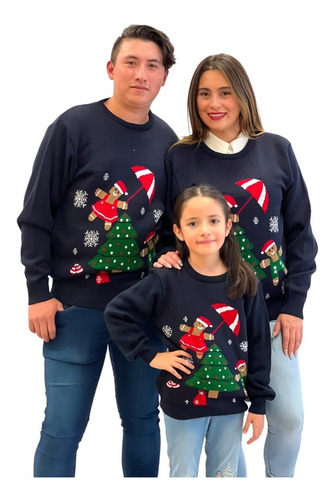 Imagen 3 de 5 de Sueter Navideño / Ugly Sweater Niños Arbolito Y Galletas