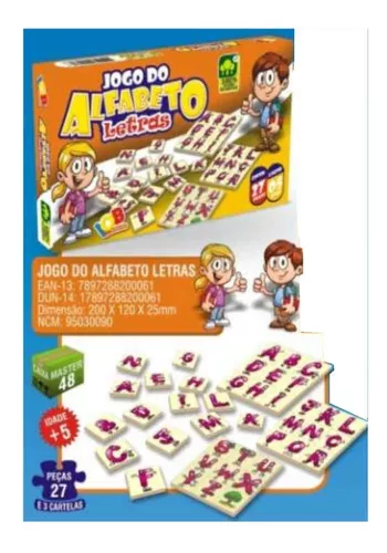 Kit 06 Jogos Educativos Infantil Pedagógico Memória Alfabeto