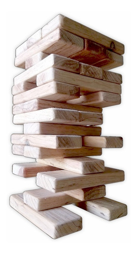Jenga Gigante De Madera Natural 20 Pz Juego Familiar Bora