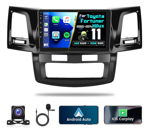 Estéreo Para Coche Toyota Fortuner Hilux Android 11 2005-14