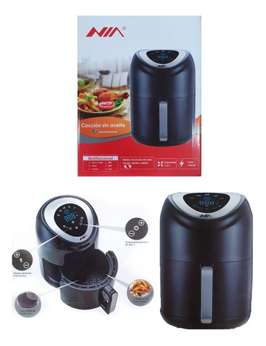 Olla Freidora De Aire Sin Aceite Air Fryer 2 Lts + Regalos