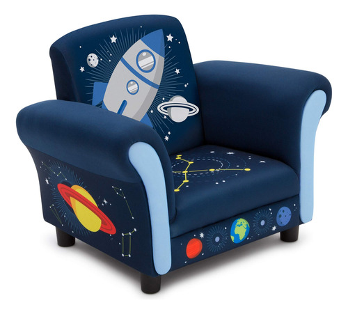 Silla Tapizada Para Niños Space Adventures Color Azul