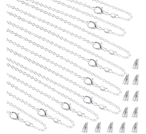 Collar De Cuarzo Piedra Natural - Cadena Bañada En Plata