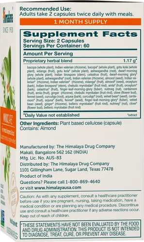 Himalaya Mindcare, Suplemento Cerebral Nootrópico Potenciado