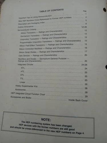 Libro Motorola Hep Program Semiconductor 1975 Edition (Usado)