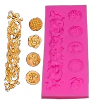 Comprar Molde Silicón Arabesco Botones Masa Flexible Resina Fondant