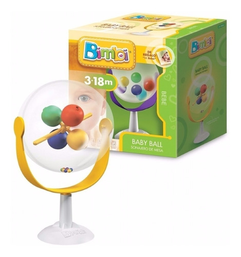 Imagen 4 de 4 de Sonajero De Mesa Con Sopapa Bimbi Baby Ball 3 A 18 Meses
