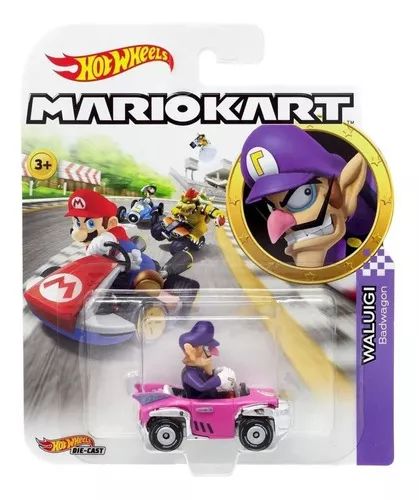 Hot Wheels Caracteres e Karts de Mario Kart como carros de metal