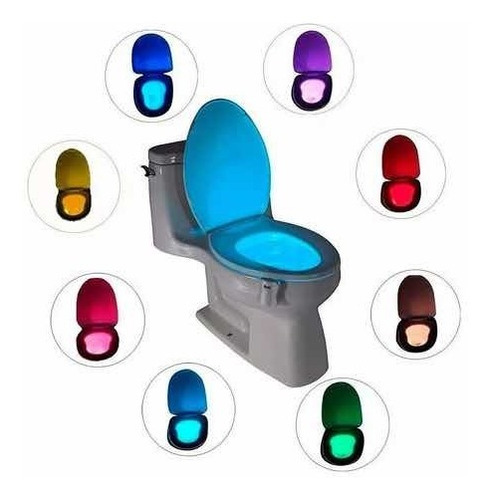 Luz Led Para Inodoro Con Sensor De Movimiento 8 Colores Baño