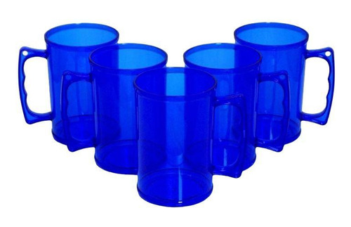 80 Canecas Acrílica Azul Cristal 300ml Festa Personalização